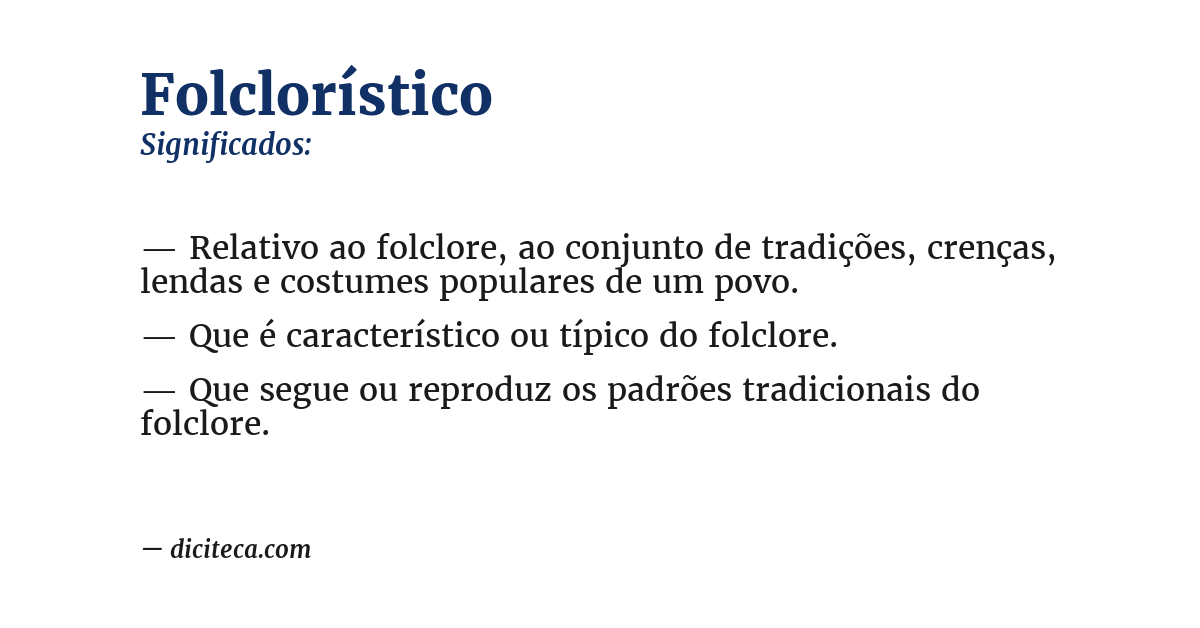 Significado de folclorístico