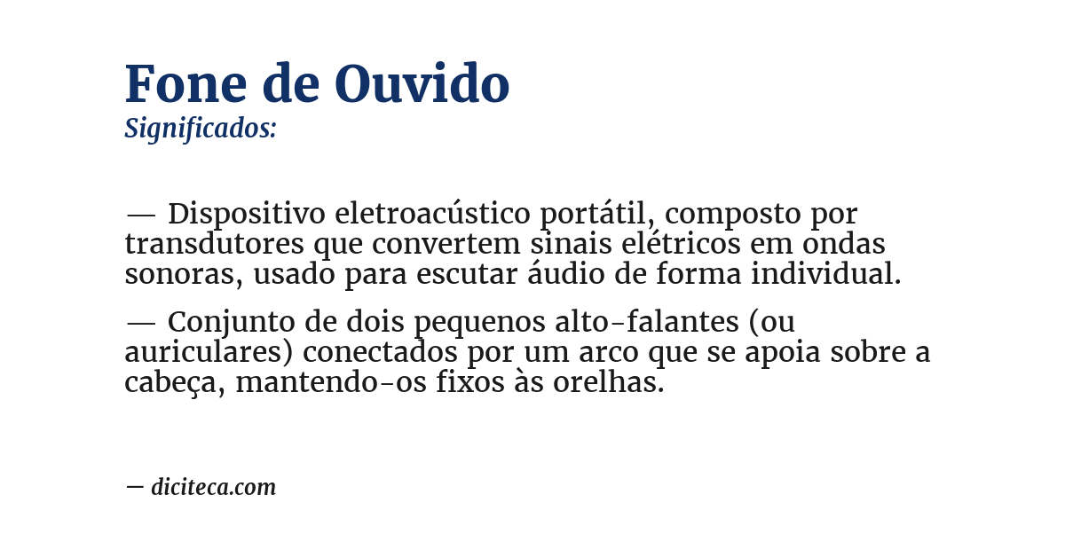 Significado de fone de ouvido