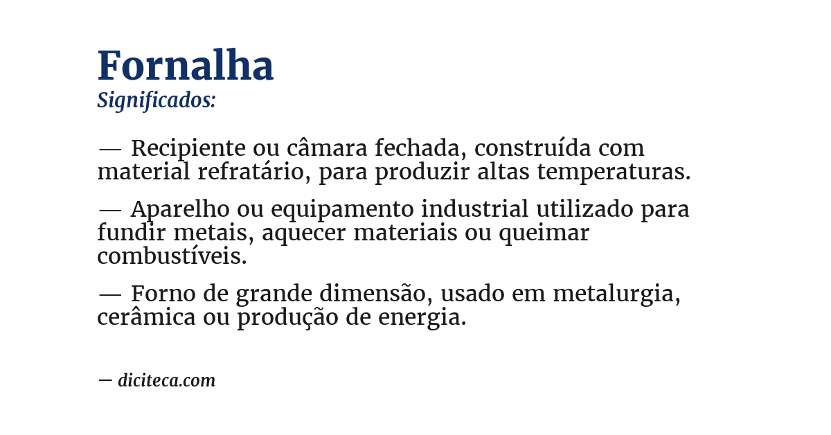 Significado de fornalha