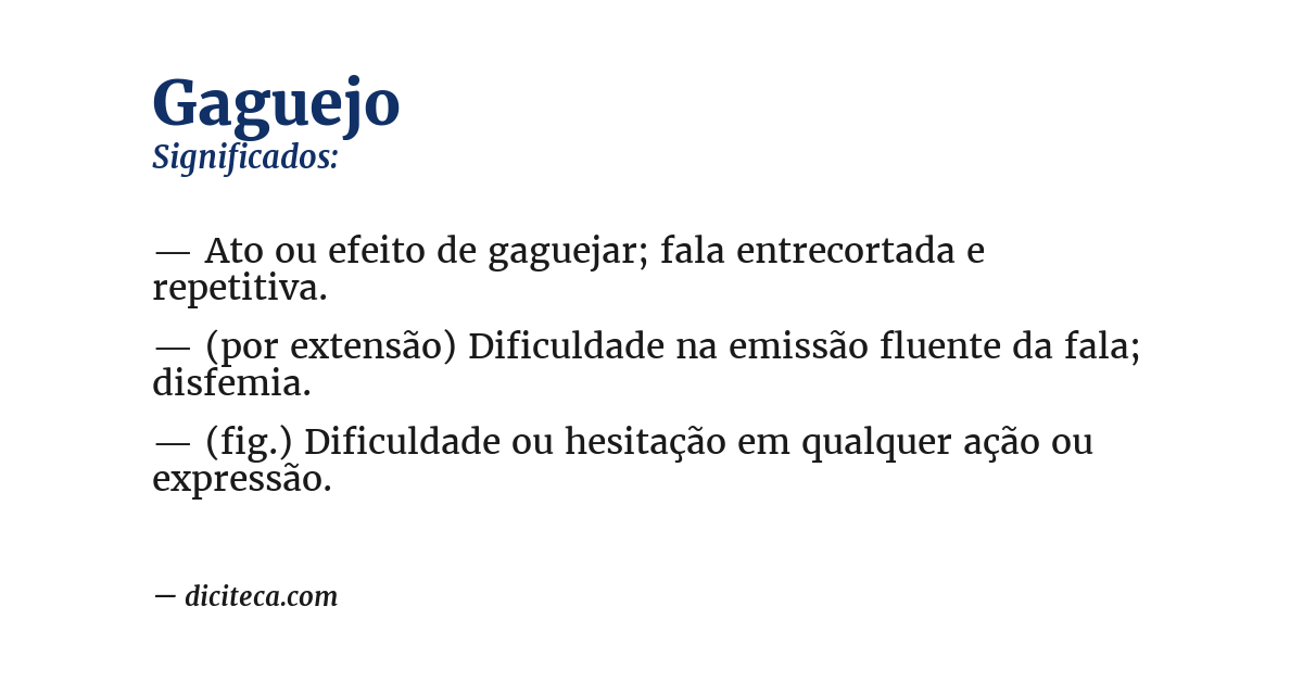 Significado de gaguejo