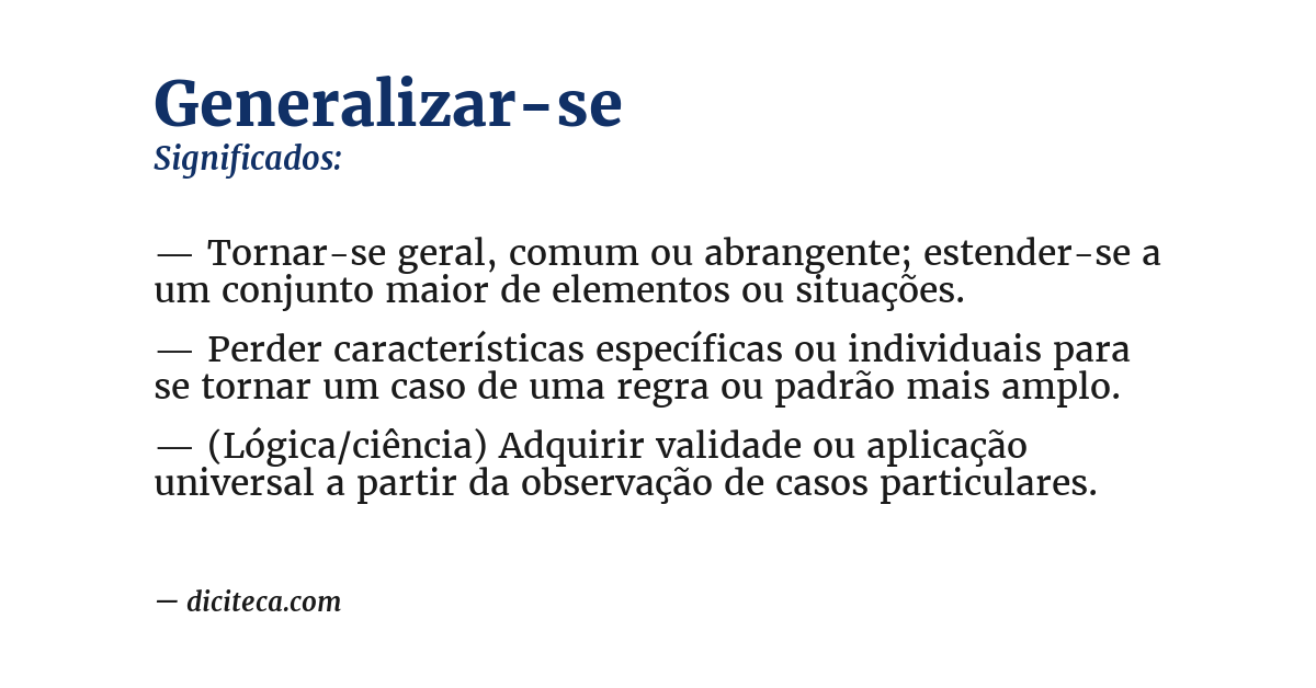 Significado de generalizar-se