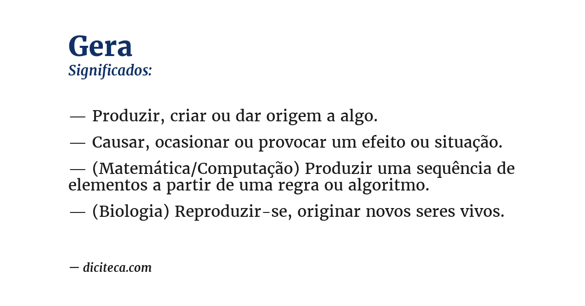 Significado de gera
