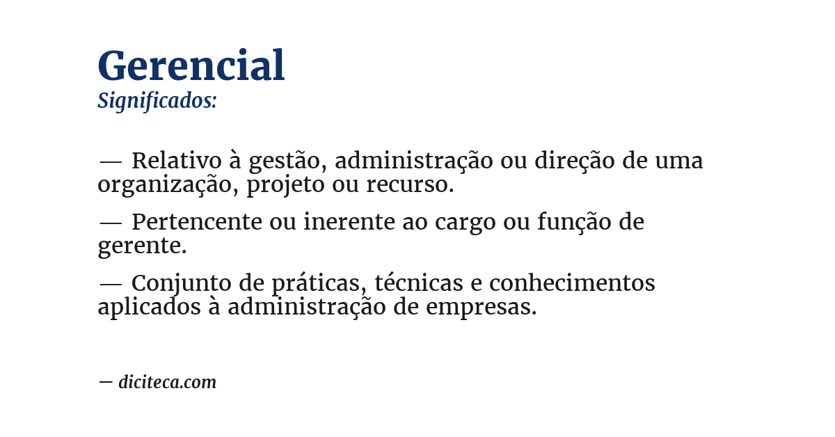 Significado de gerencial