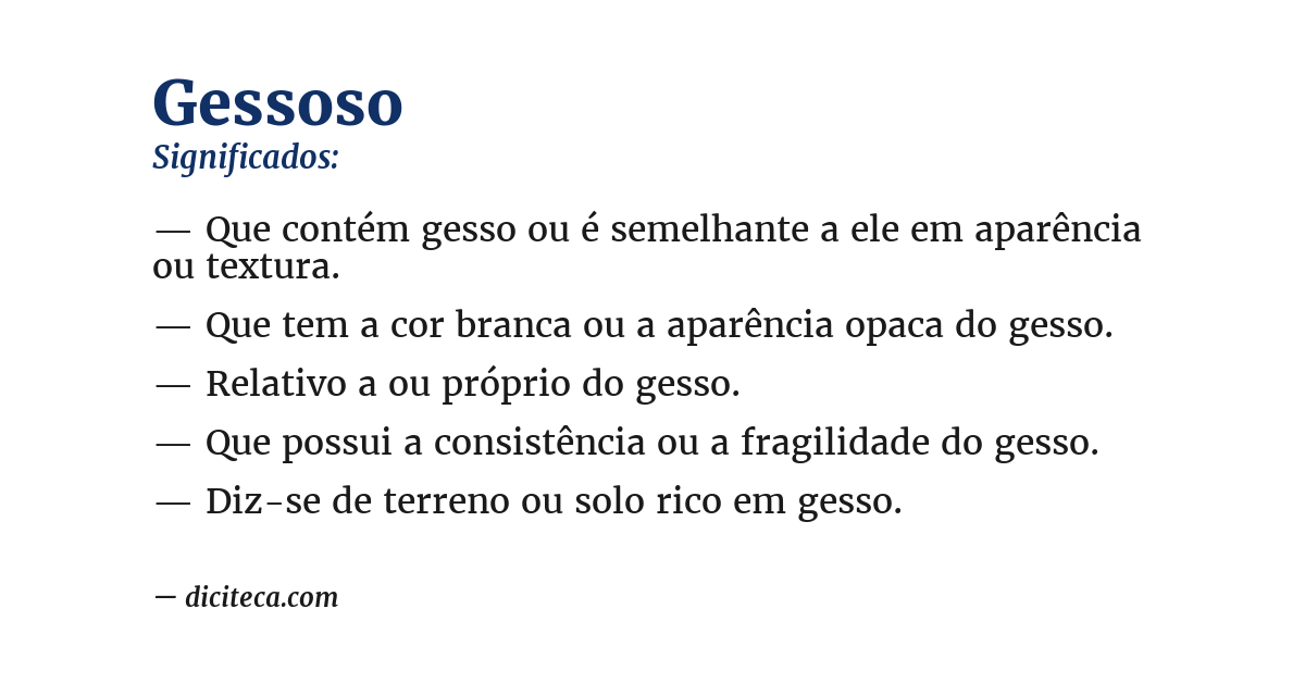 Significado de gessoso