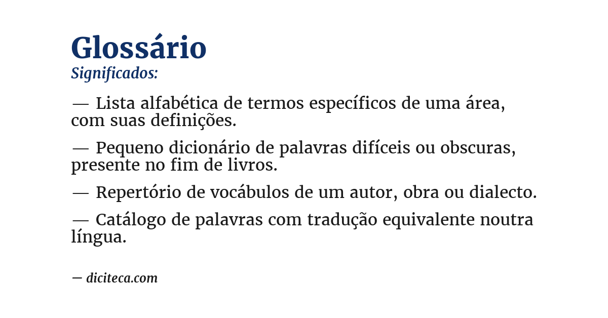 Significado de glossário