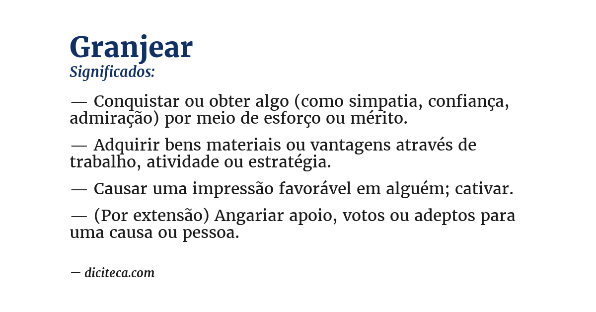 Significado de granjear