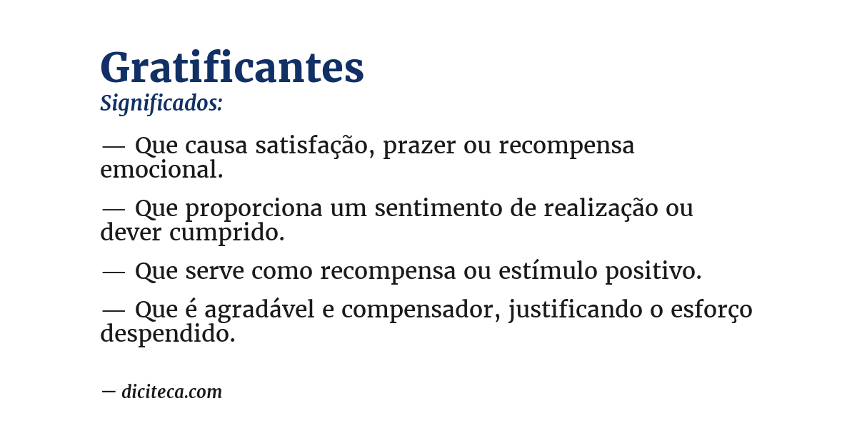Significado de gratificantes