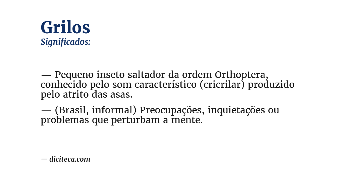 Significado de grilos