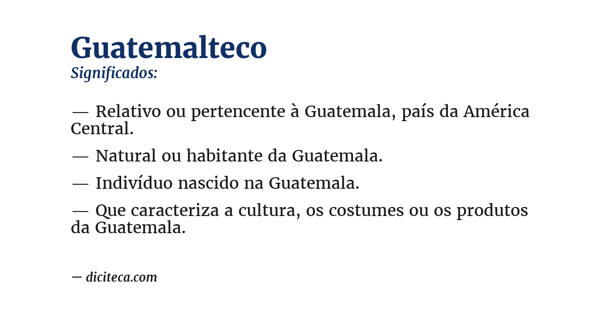 Significado de guatemalteco