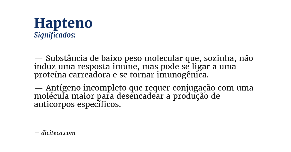 Significado de hapteno