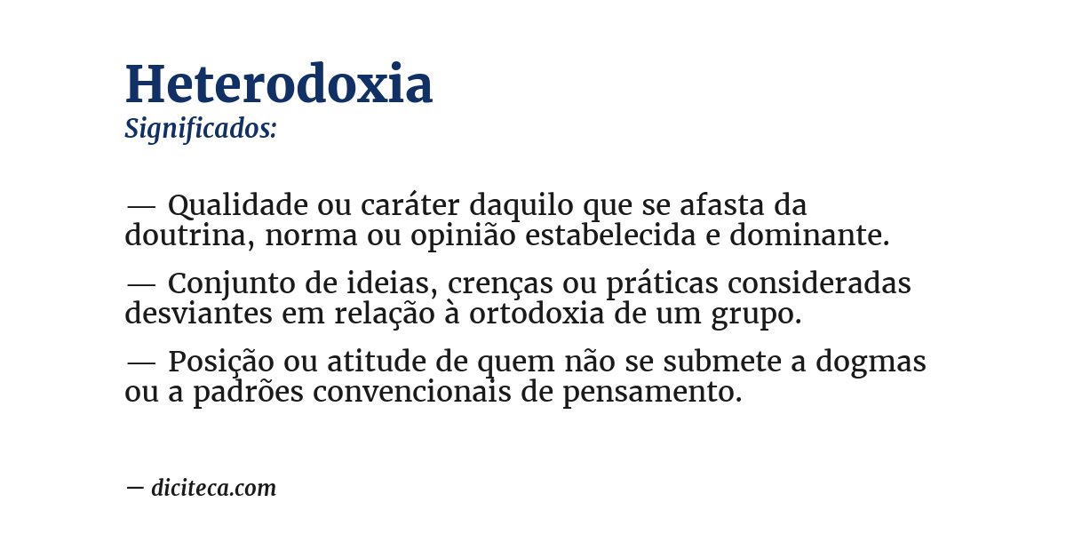 Significado de heterodoxia