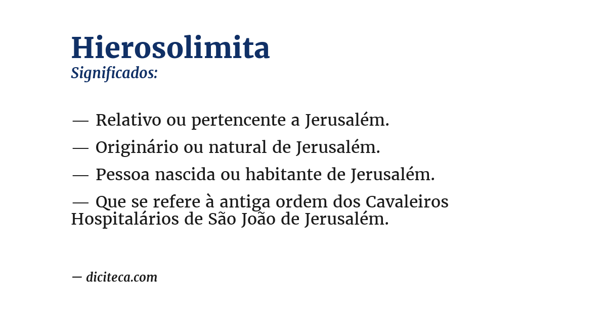 Significado de hierosolimita