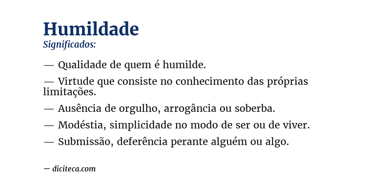 Significado de humildade