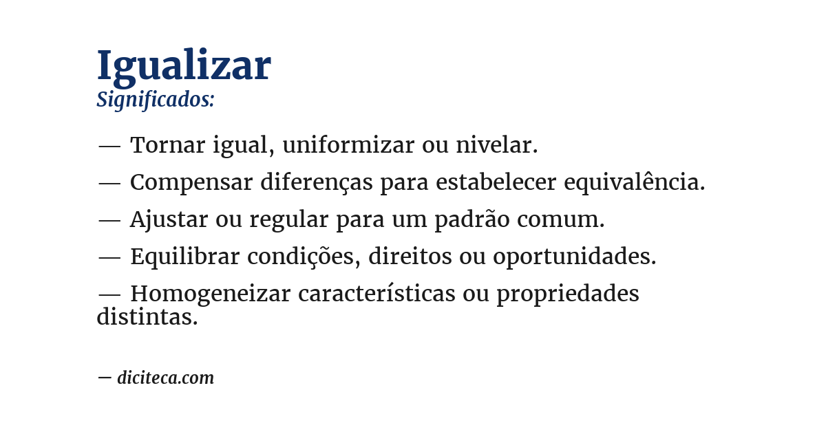 Significado de igualizar