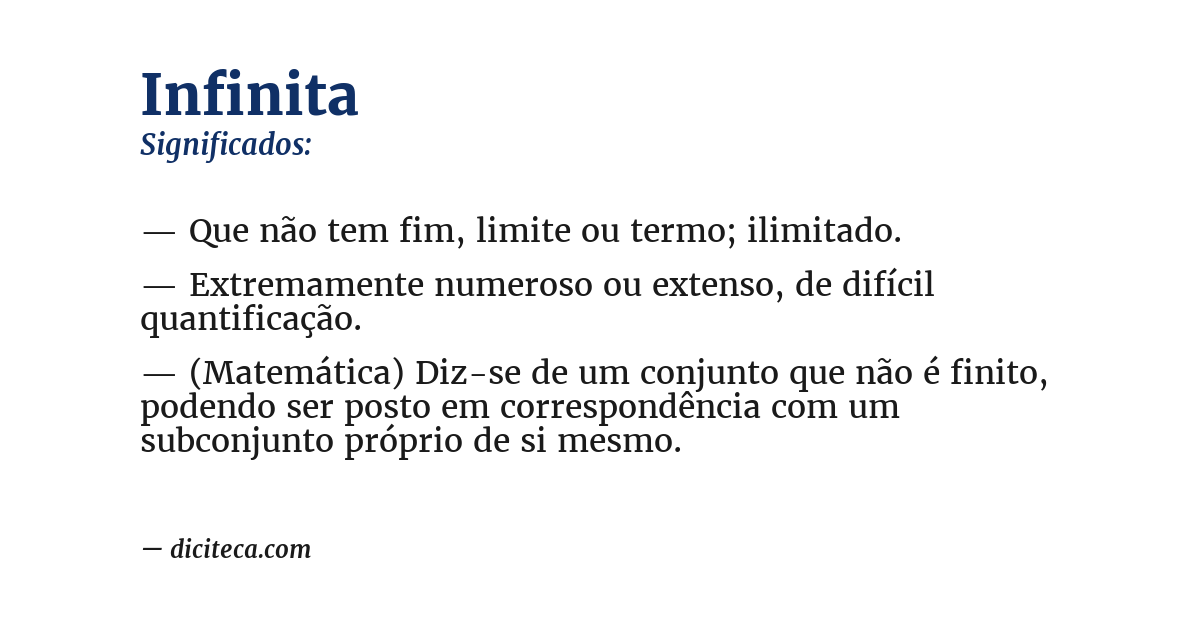 Significado de infinita