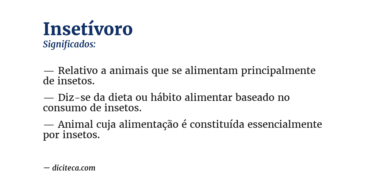 Significado de insetívoro