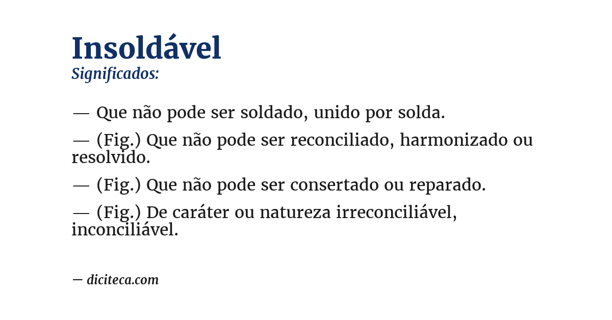 Significado de insoldável