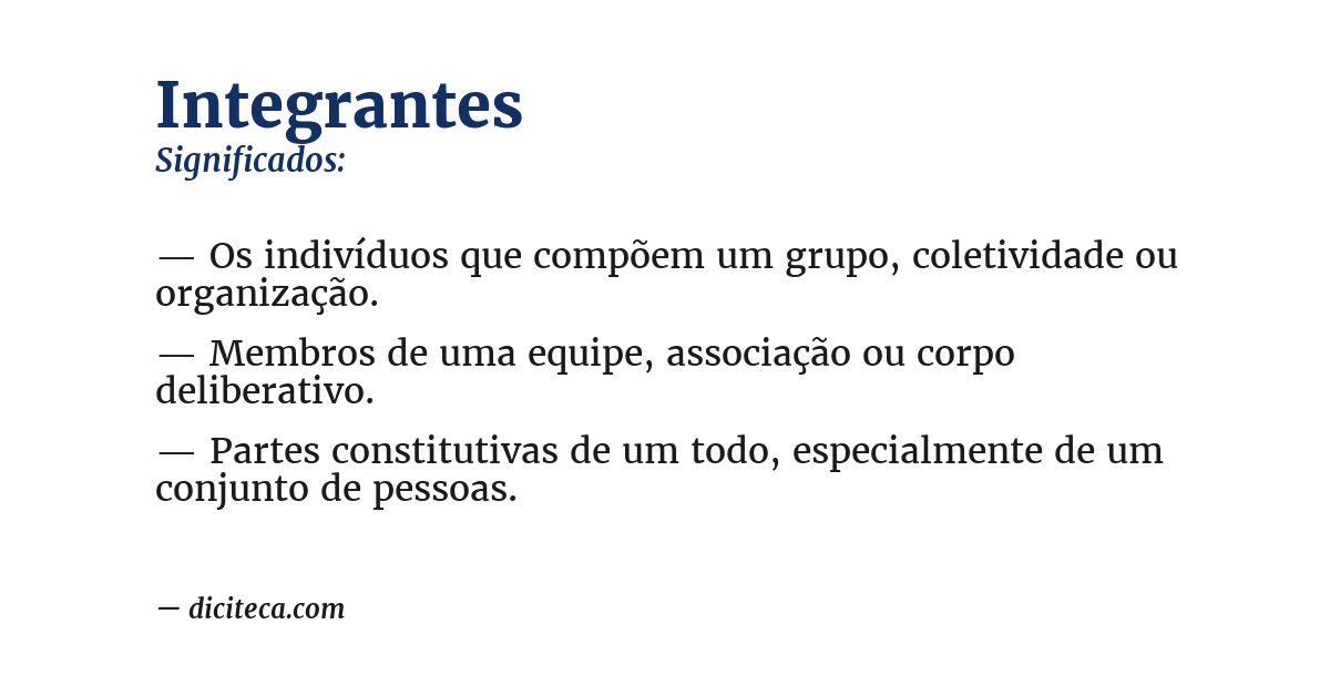 Significado de integrantes