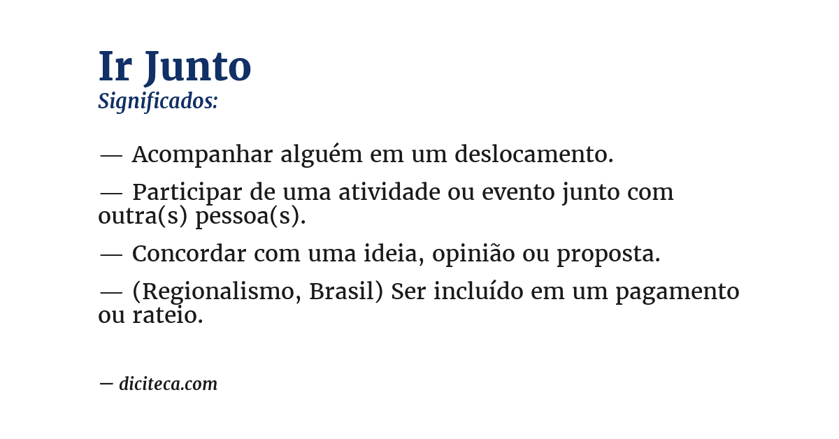 Significado de ir junto