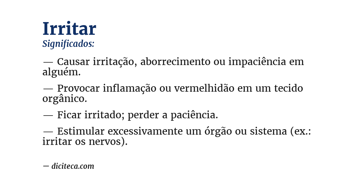 Significado de irritar