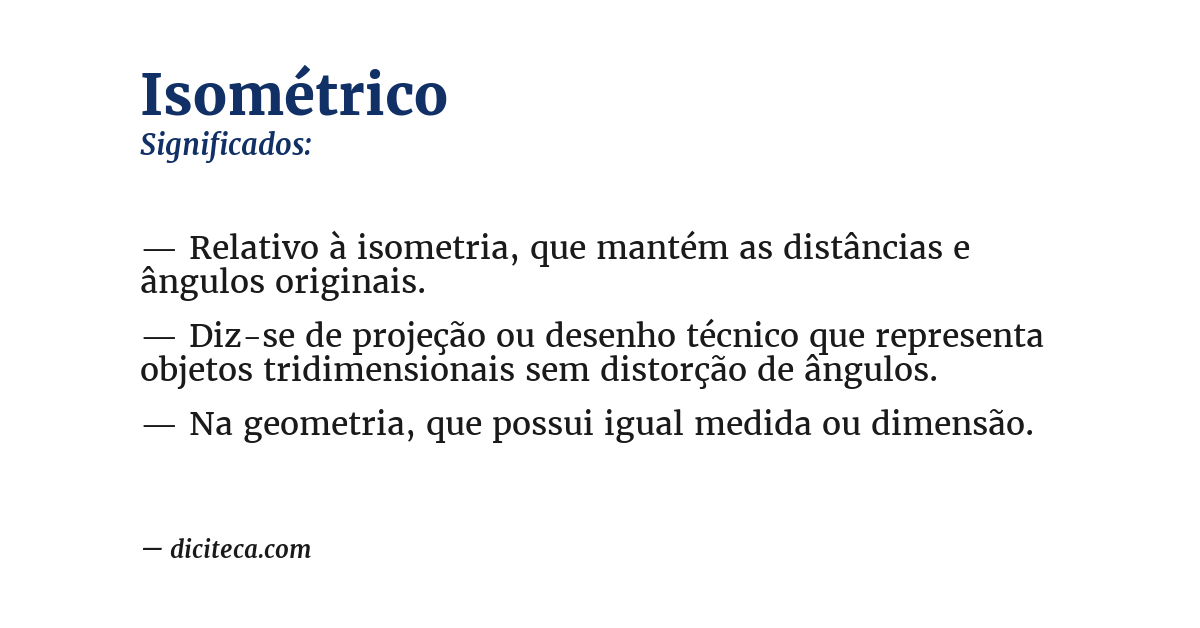 Significado de isométrico
