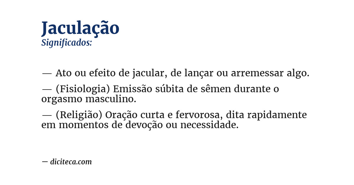Significado de jaculação