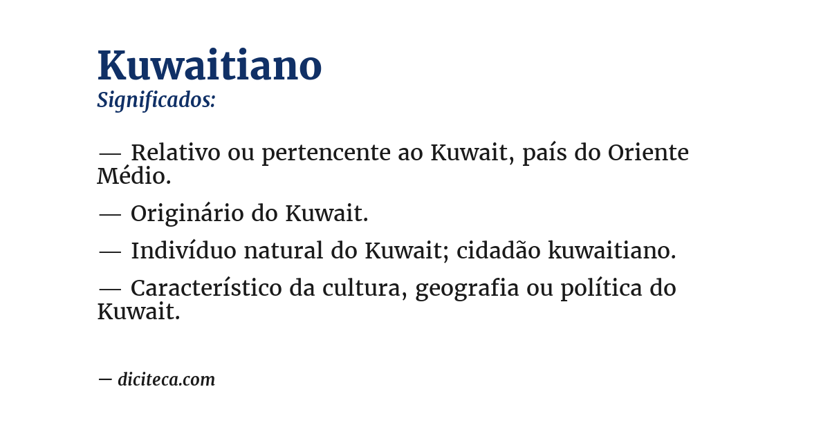 Significado de kuwaitiano