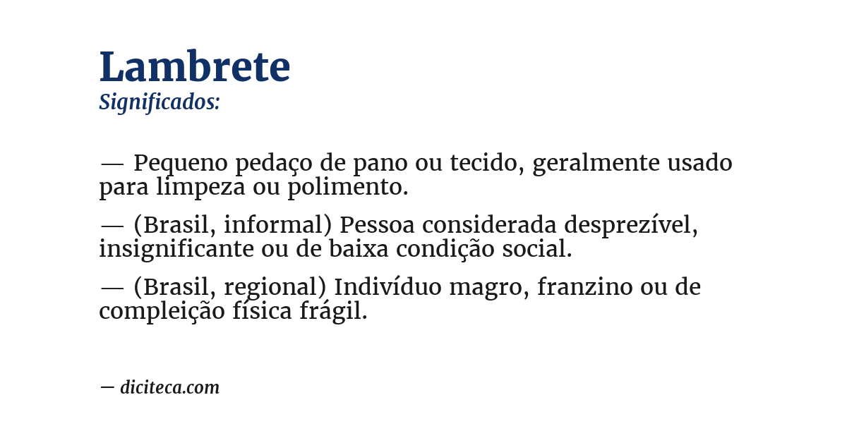 Significado de lambrete