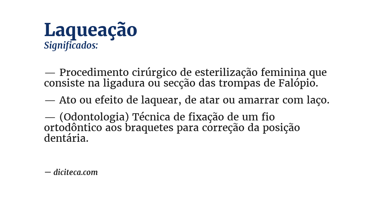 Significado de laqueação