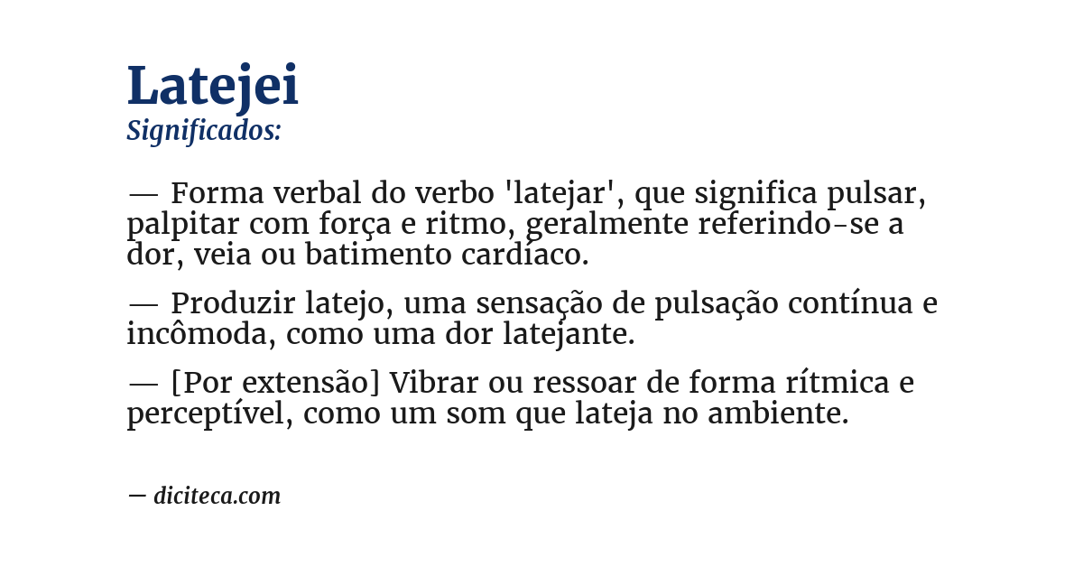 Significado de latejei