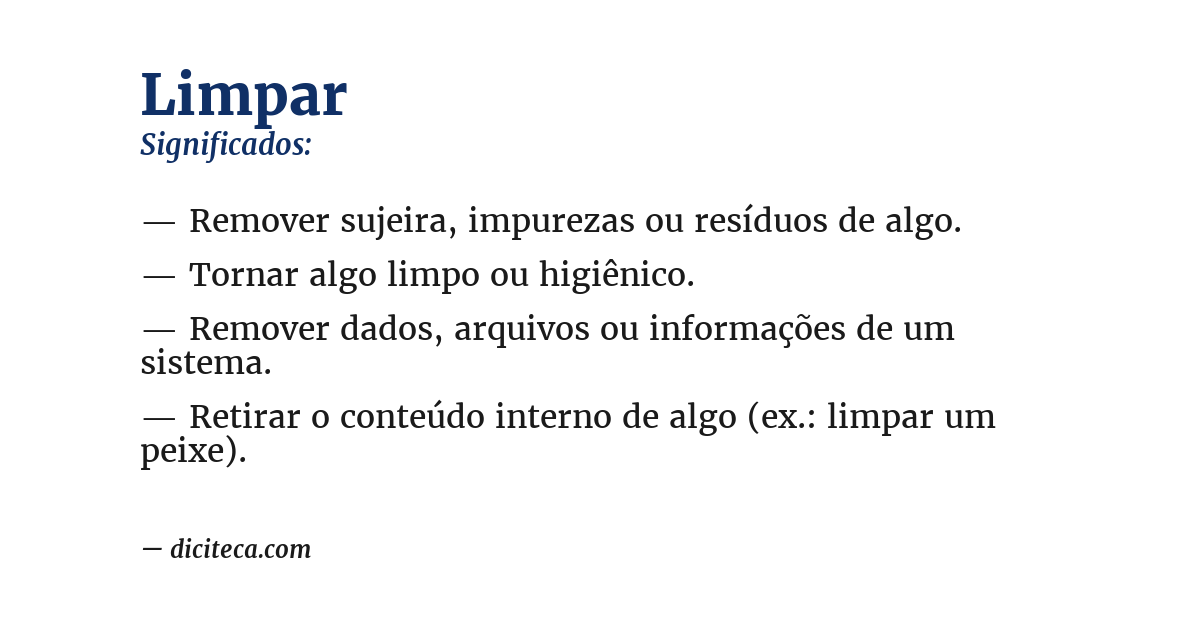 Significado de limpar