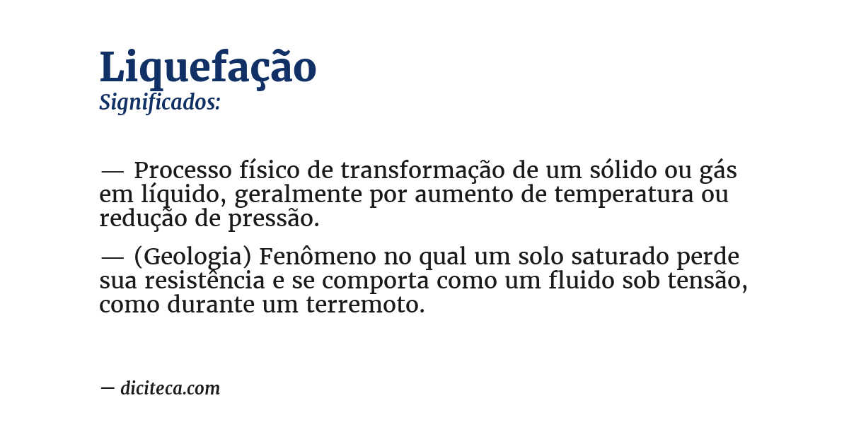 Significado de liquefação