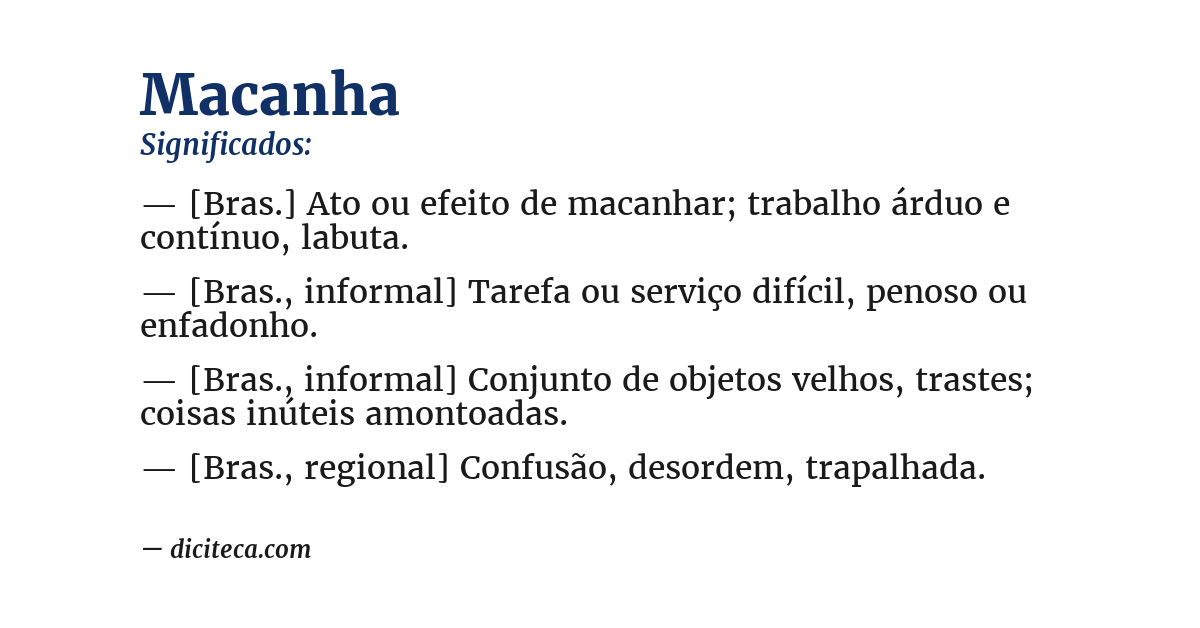 Significado de macanha