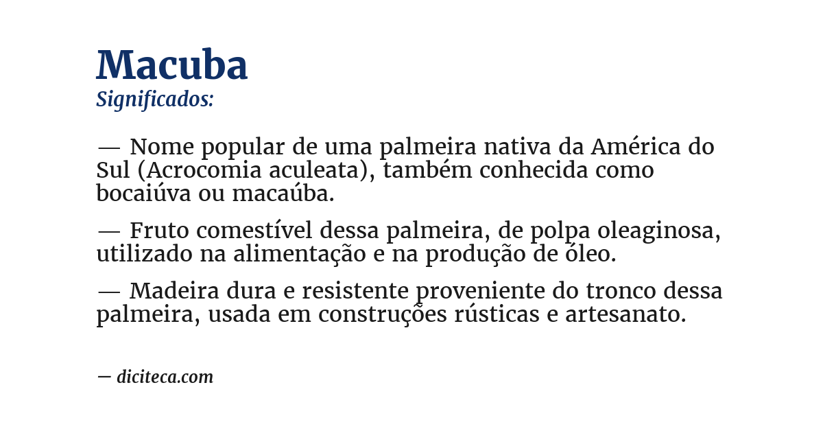 Significado de macuba