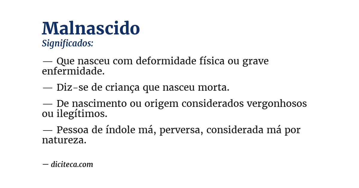 Significado de malnascido