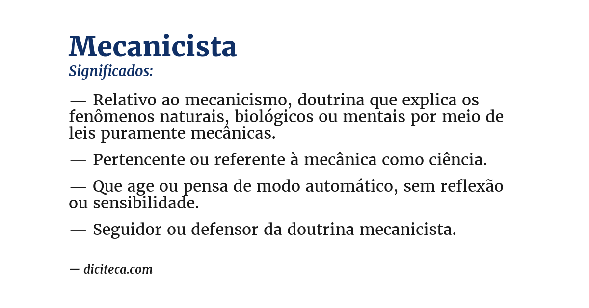 Significado de mecanicista