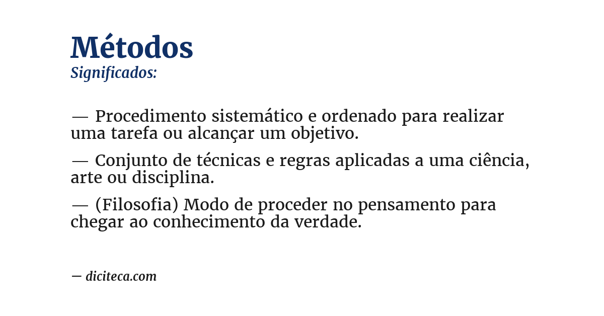 Significado de métodos