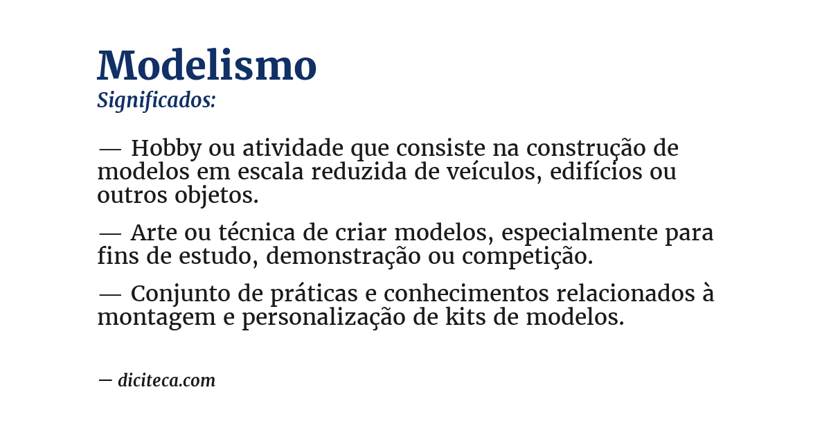 Significado de modelismo