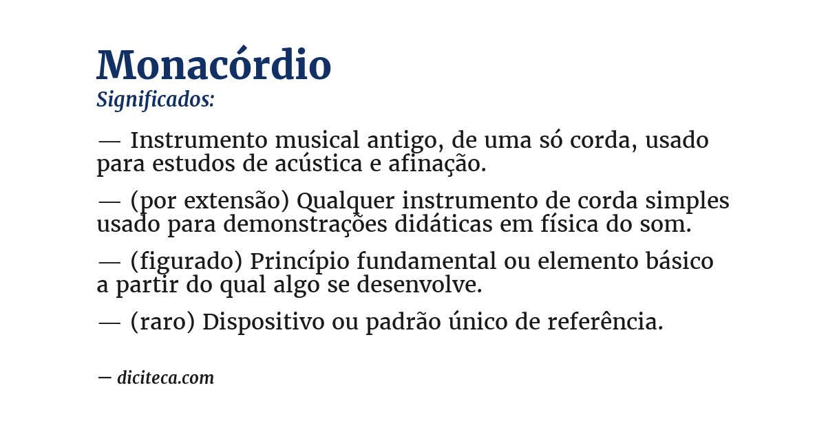 Significado de monacórdio