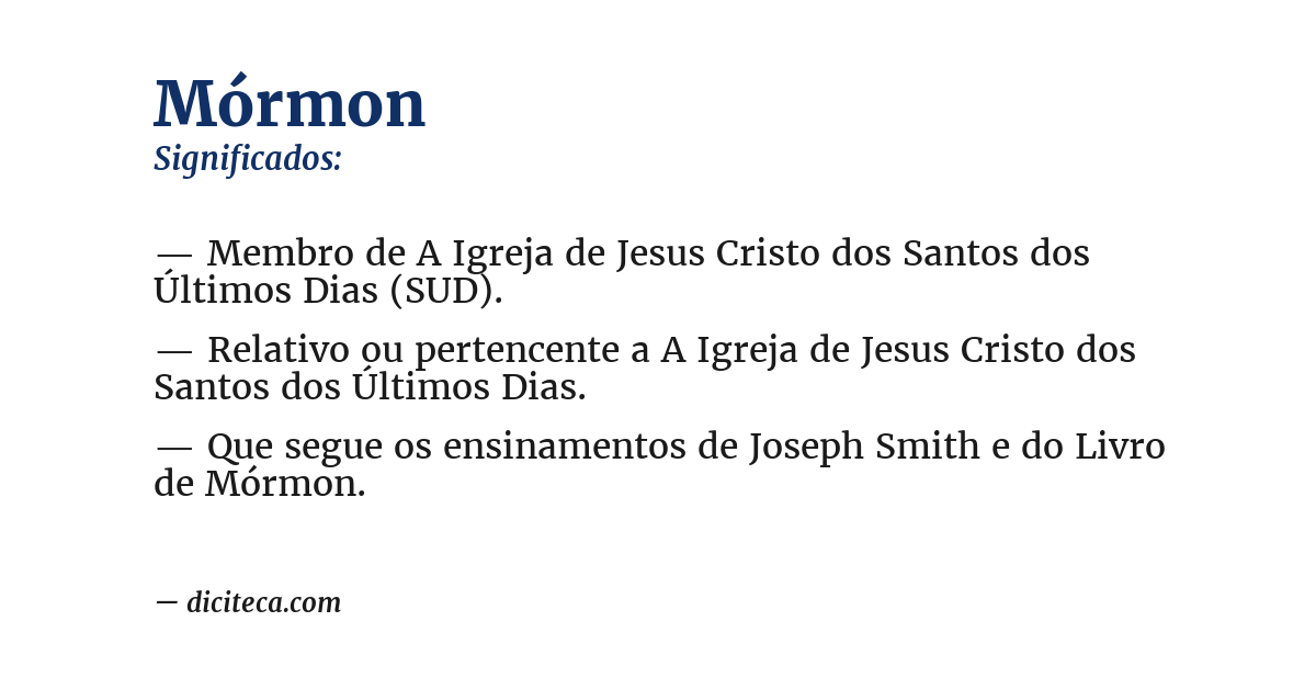Significado de mórmon