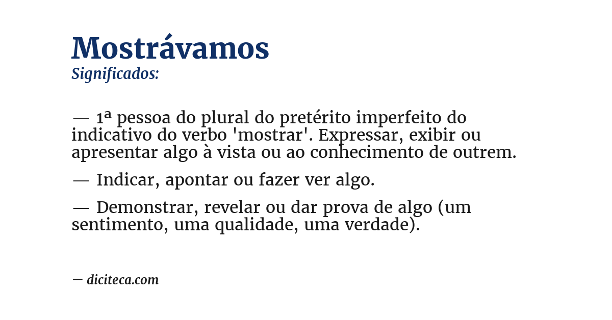 Significado de mostrávamos
