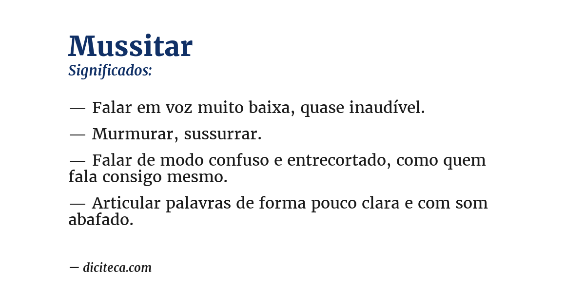 Significado de mussitar
