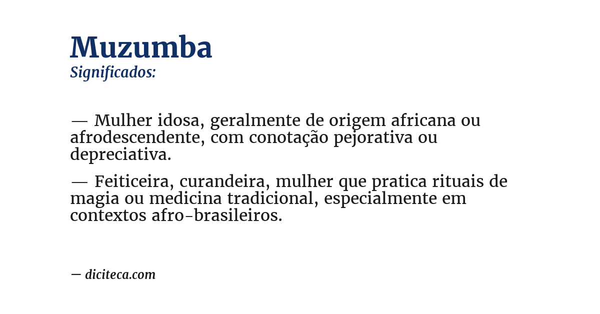 Significado de muzumba