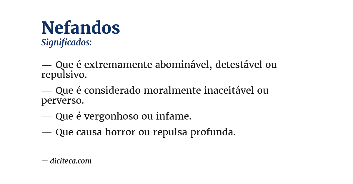 Significado de nefandos