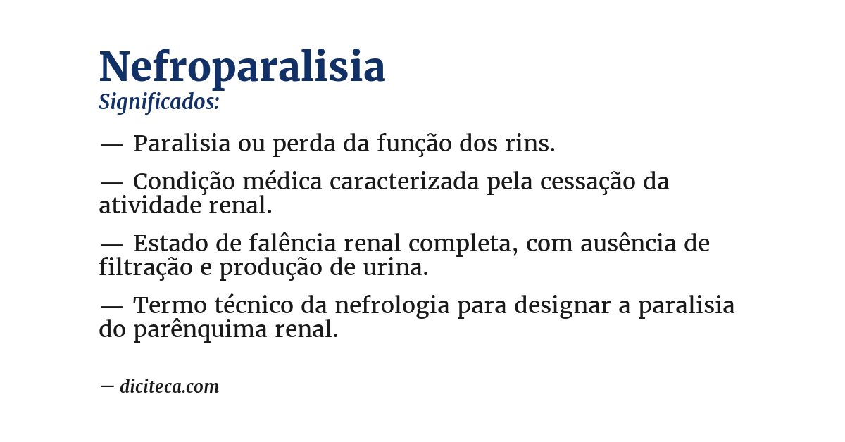 Significado de nefroparalisia