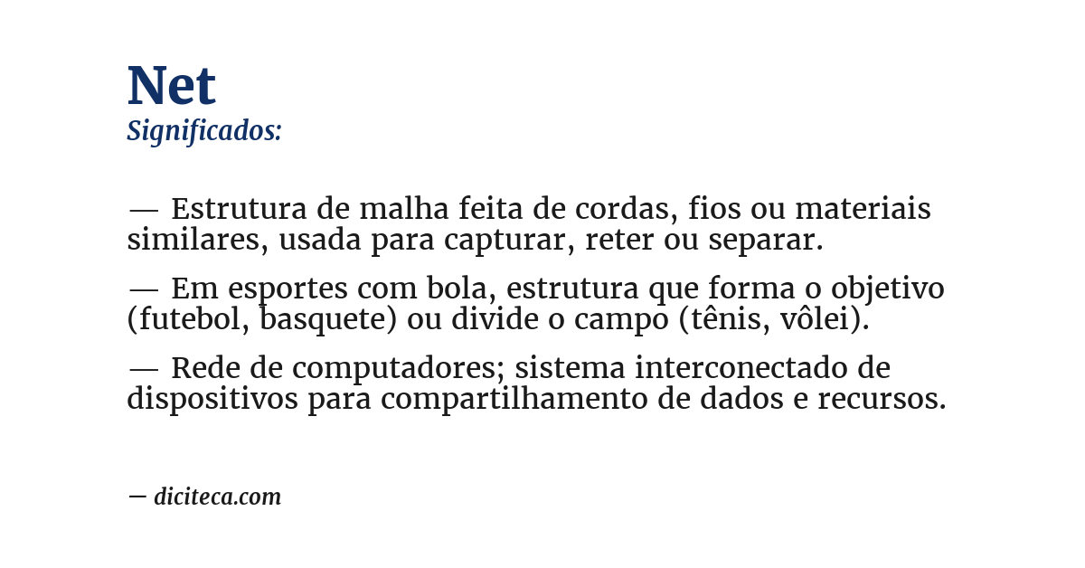 Significado de net