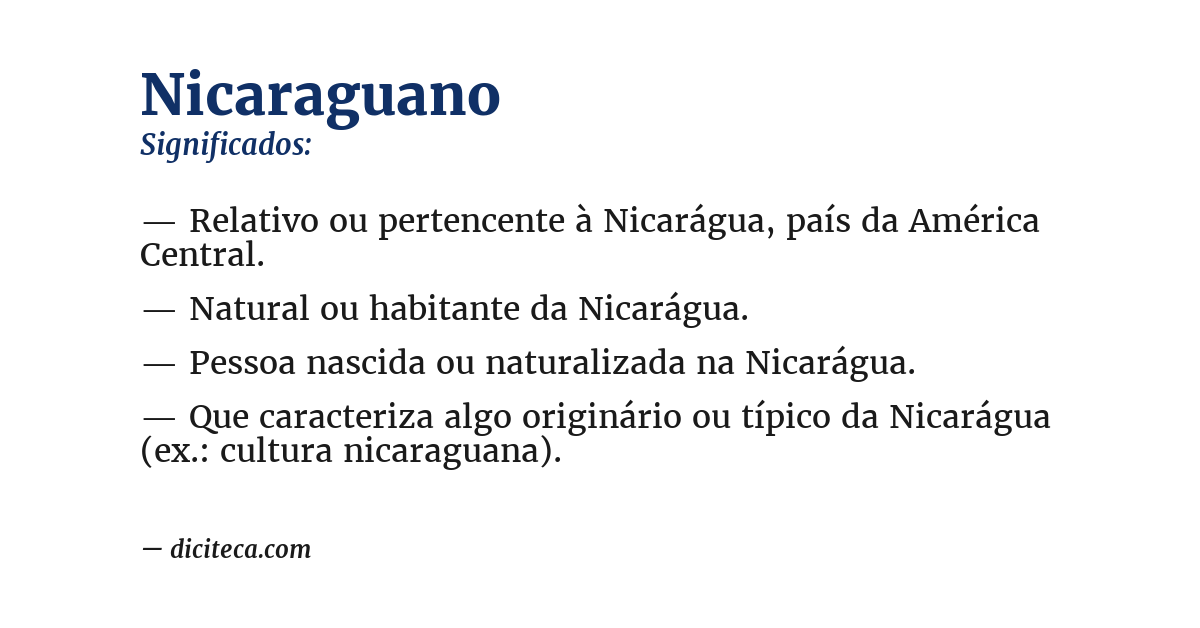 Significado de nicaraguano
