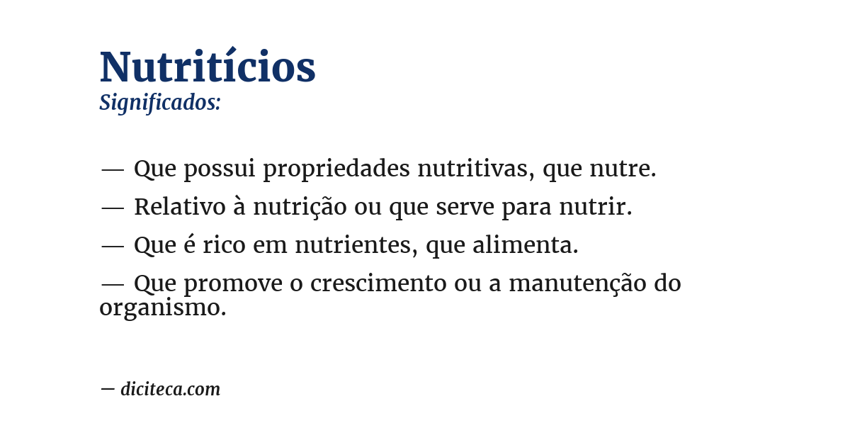Significado de nutritícios