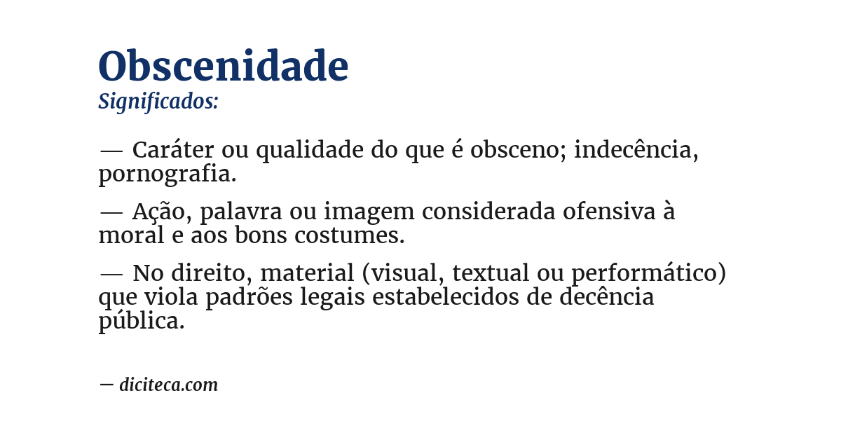 Significado de obscenidade
