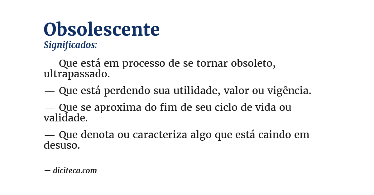 Significado de obsolescente